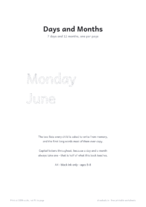 Days and Months cover page