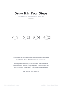 Draw It in Four Steps cover page showing a picture building up