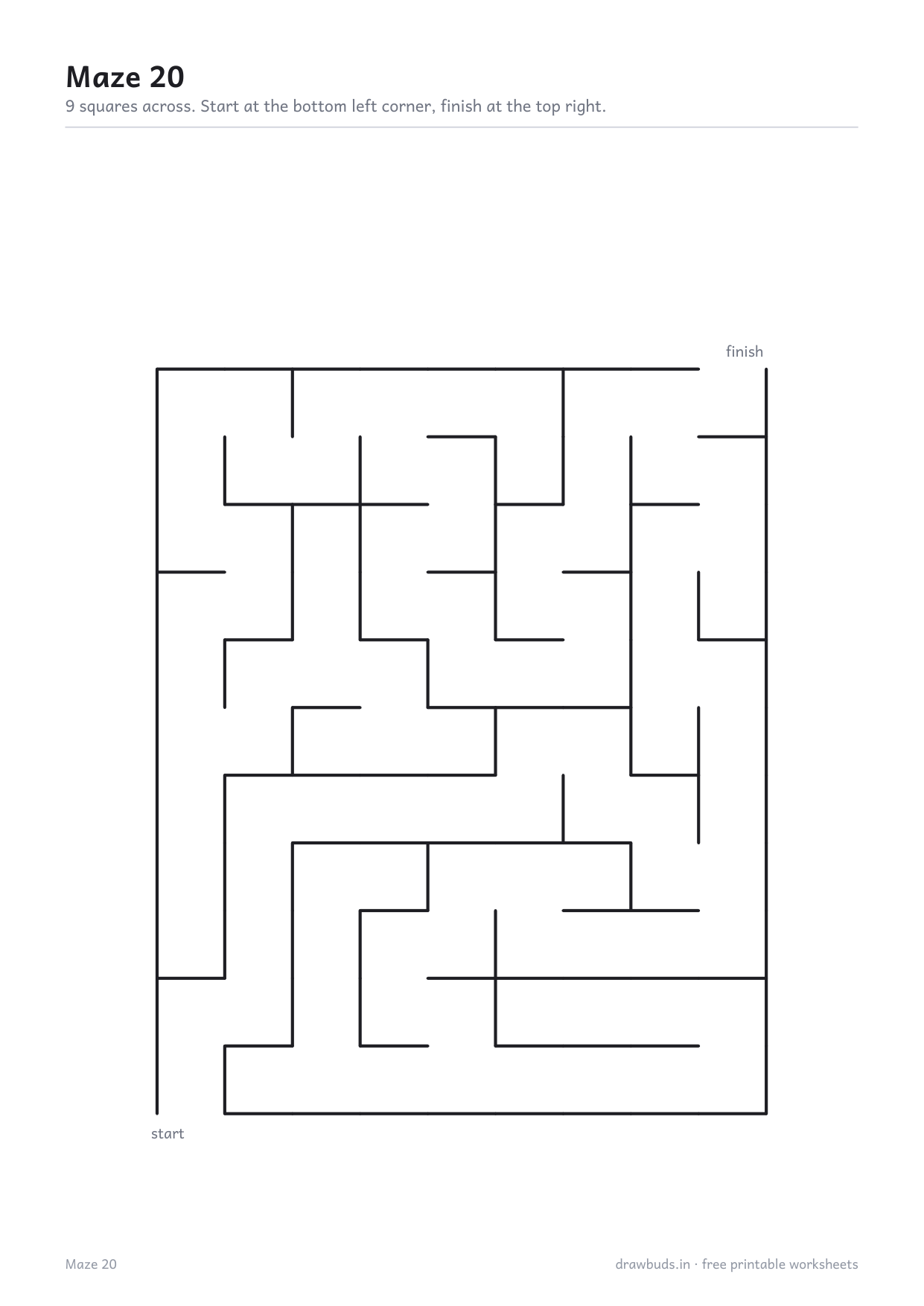 The last maze, ten squares across