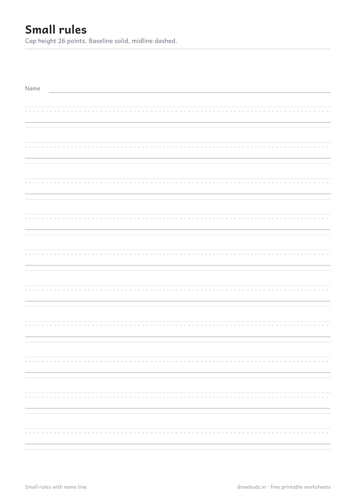 Blank four-line handwriting paper in the small rule