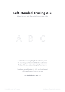 Left-Handed Tracing A-Z cover page