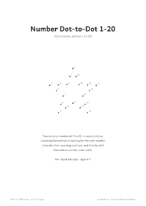 Number Dot-to-Dot 1-20 cover page