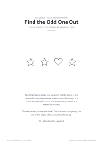 Find the Odd One Out cover page with four shapes, one different