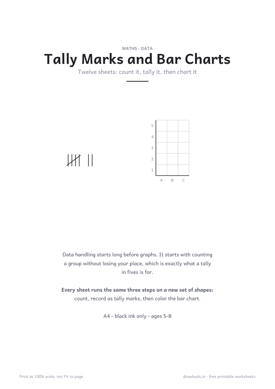 Tally Marks and Bar Charts — printable PDF page preview
